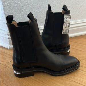 Alexander Wang Black Ankle Booties with Leather Finish